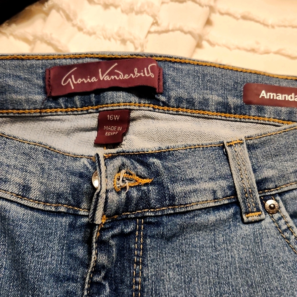 Gloria Vanderbilt “Amanda” Stretch Denim Jeans straight leg Size 16W